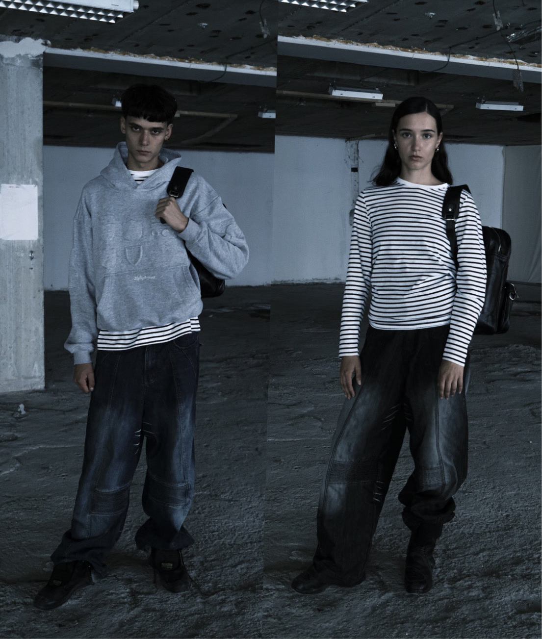 FLARED BIKER JEANS