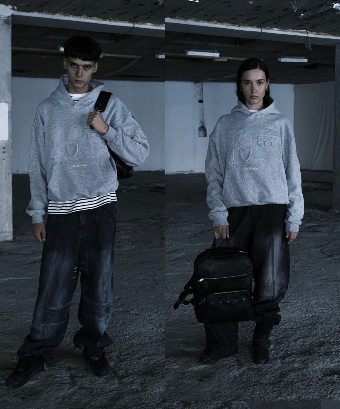 3D SHIELD HOODIE (heather grey)