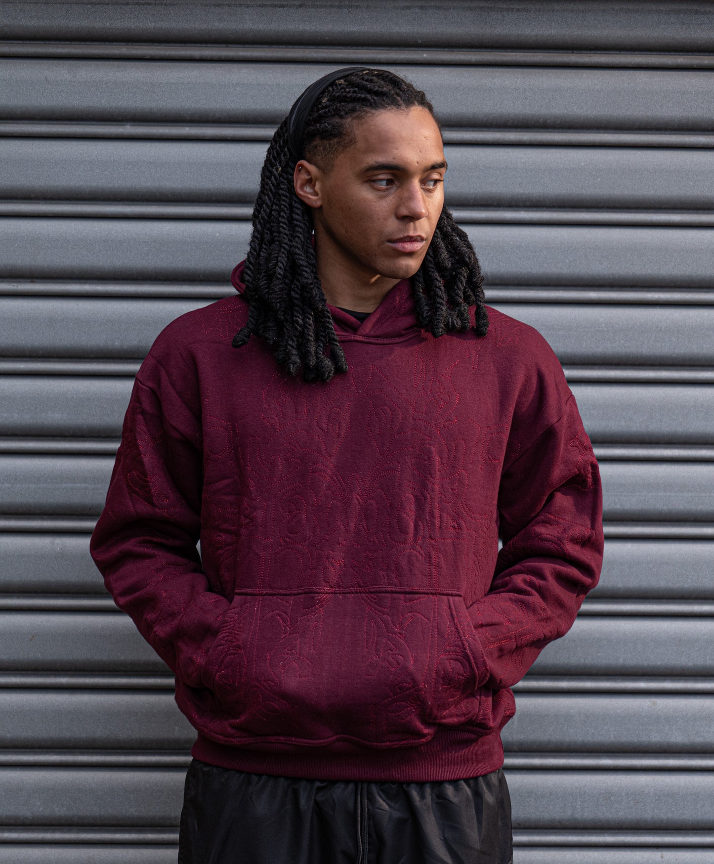 ALL OVER EMBROIDERY HOODIE (RED)