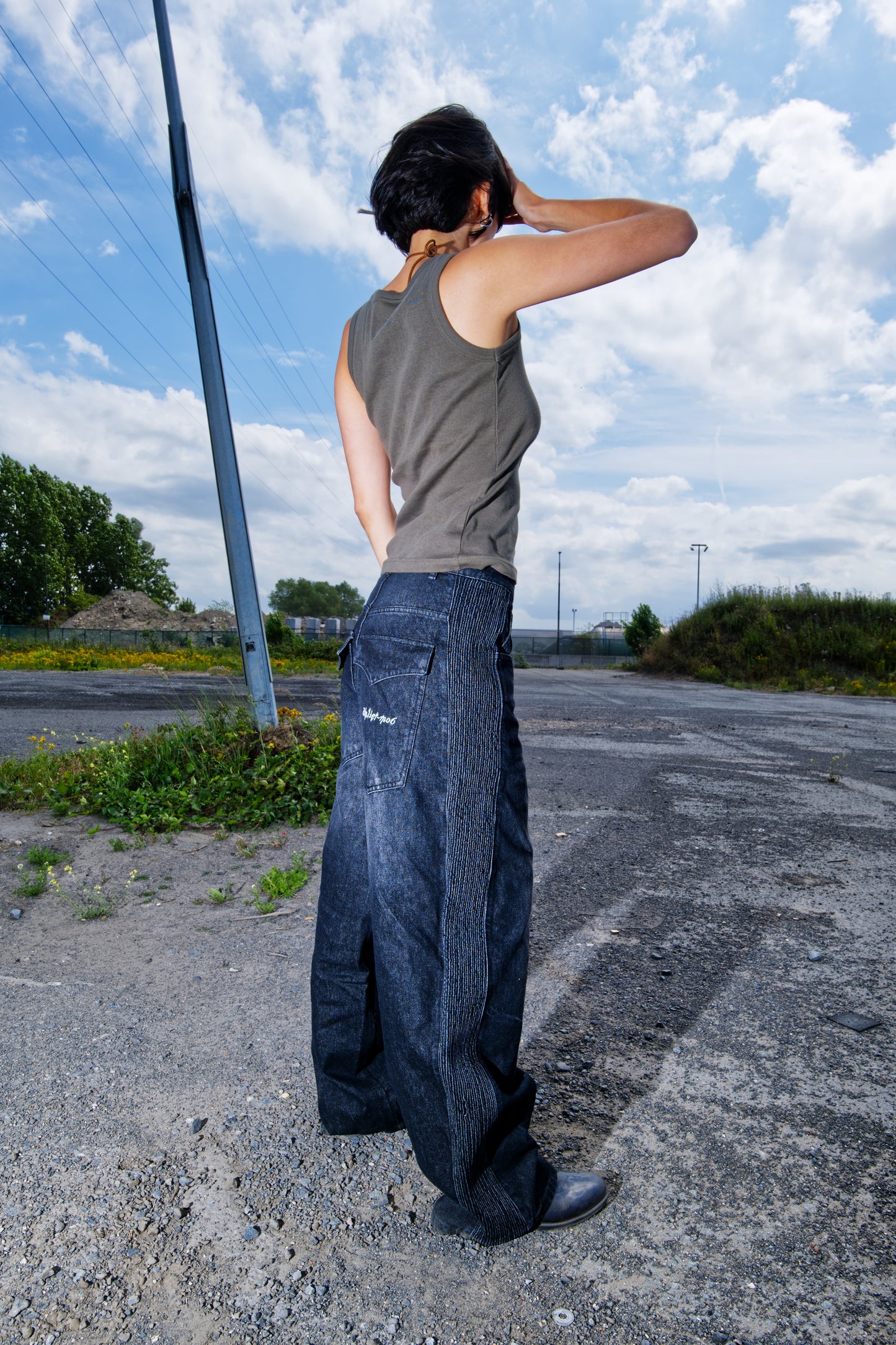 DENIM TRACKPANTS 'BLACK'