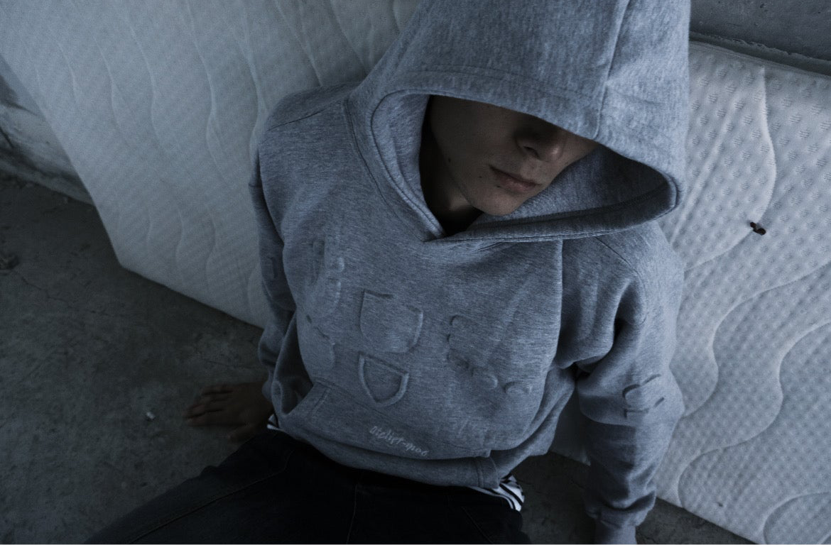 3D SHIELD HOODIE (heather grey)