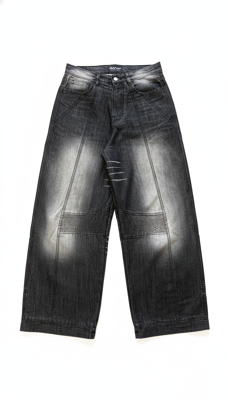 Flared Biker Jeans