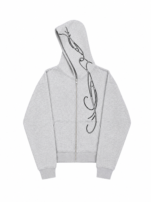 FLUX ZIP HOODIE - SOFT GREY