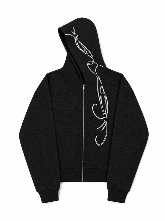 FLUX ZIP HOODIE - BLACK