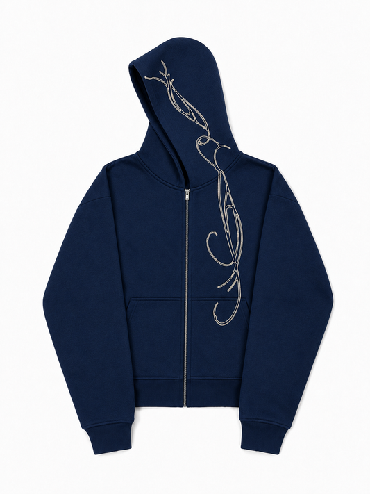 FLUX ZIP HOODIE - NAVY BLUE